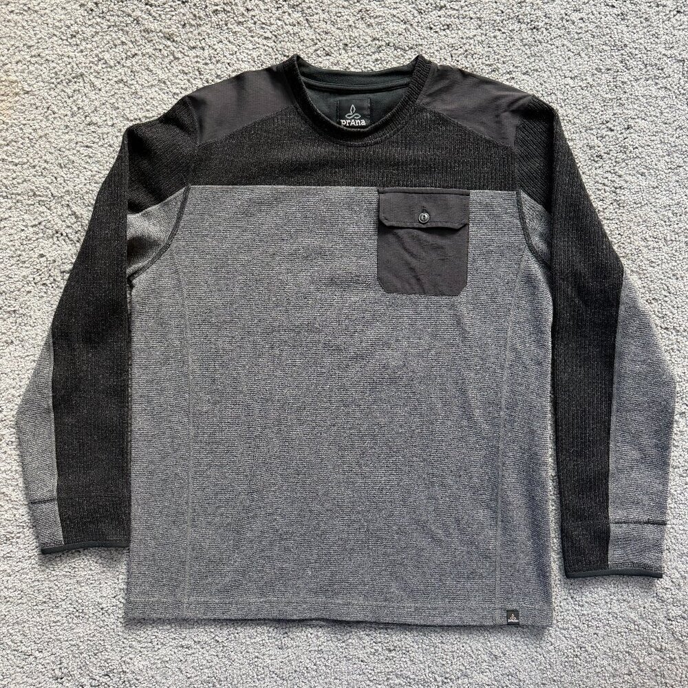 prAna Men's Lonan Sweater in Men's Size XL-Charcoal Black Colorway- Excel. Cond.